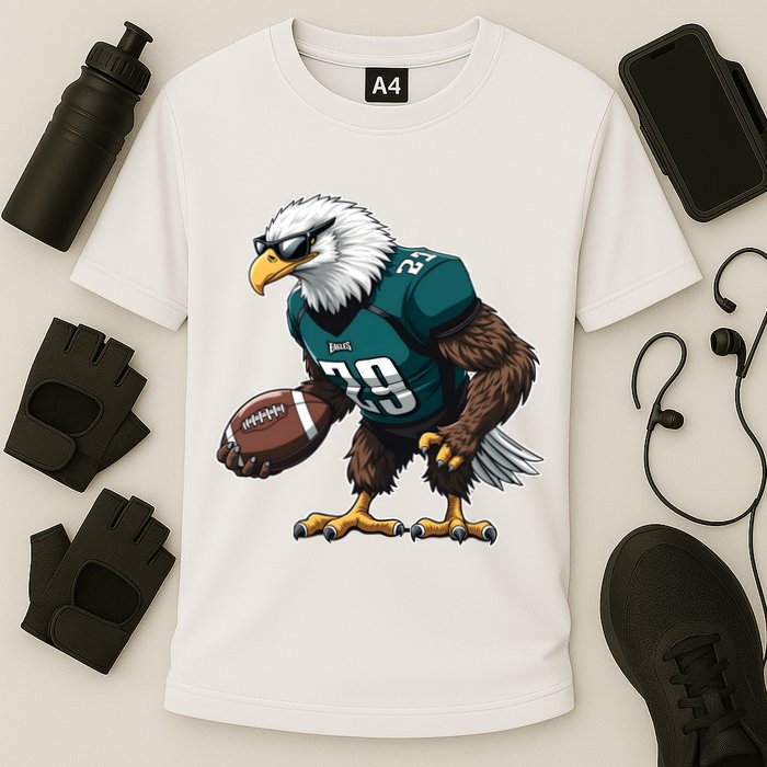 Awesome Eagles Design Cooling Performance Crew T-Shirt