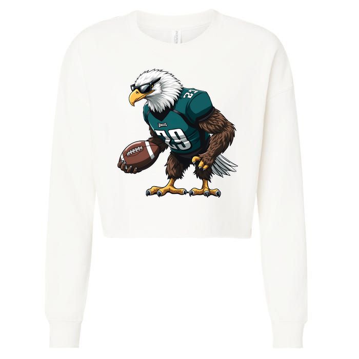 Awesome Eagles Design Cropped Pullover Crew