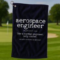 Aerospace Engineer Definition Funny Engineering Gift Golf Towel