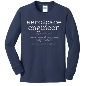 Aerospace Engineer Definition Funny Engineering Gift Kids Long Sleeve Shirt