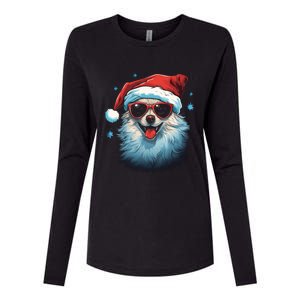 American Eskimo Dog Christmas Xmas Holiday Dog Mom Dad Gift Womens Cotton Relaxed Long Sleeve T-Shirt