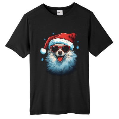 American Eskimo Dog Christmas Xmas Holiday Dog Mom Dad Gift Tall Fusion ChromaSoft Performance T-Shirt