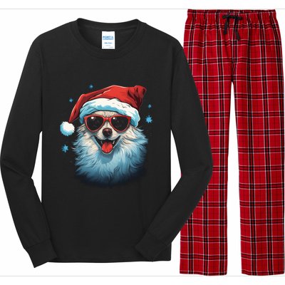 American Eskimo Dog Christmas Xmas Holiday Dog Mom Dad Gift Long Sleeve Pajama Set