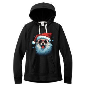 American Eskimo Dog Christmas Xmas Holiday Dog Mom Dad Gift Women's Fleece Hoodie