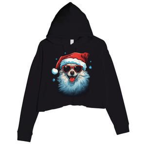 American Eskimo Dog Christmas Xmas Holiday Dog Mom Dad Gift Crop Fleece Hoodie