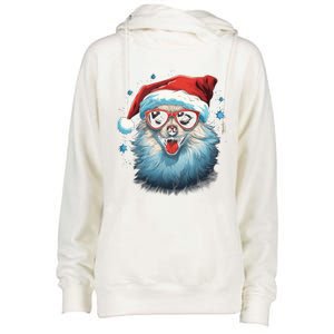 American Eskimo Dog Christmas Xmas Holiday Dog Mom Dad Gift Womens Funnel Neck Pullover Hood