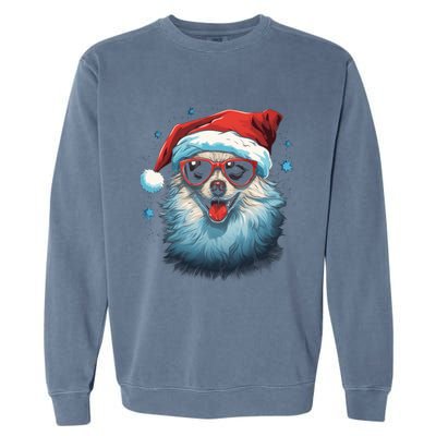 American Eskimo Dog Christmas Xmas Holiday Dog Mom Dad Gift Garment-Dyed Sweatshirt