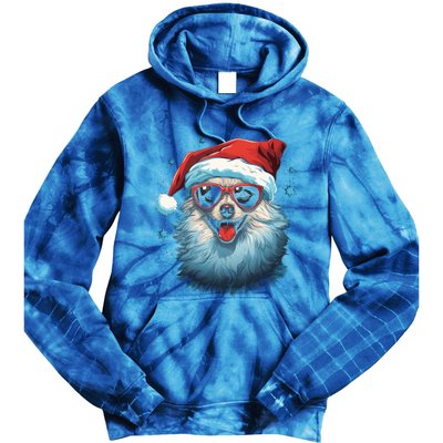 American Eskimo Dog Christmas Xmas Holiday Dog Mom Dad Gift Tie Dye Hoodie