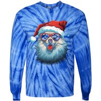 American Eskimo Dog Christmas Xmas Holiday Dog Mom Dad Gift Tie-Dye Long Sleeve Shirt