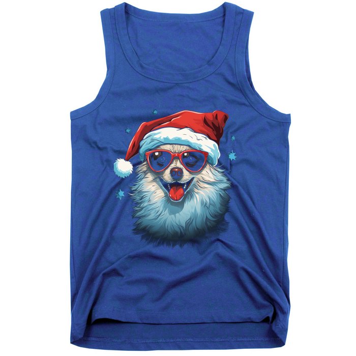 American Eskimo Dog Christmas Xmas Holiday Dog Mom Dad Gift Tank Top