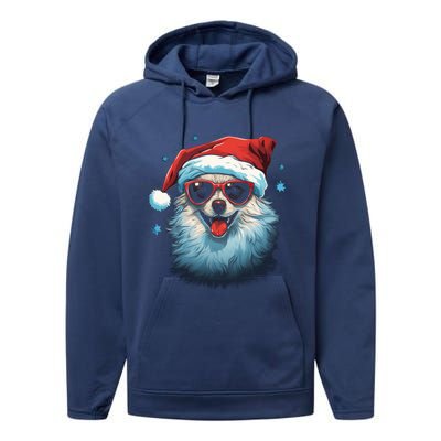 American Eskimo Dog Christmas Xmas Holiday Dog Mom Dad Gift Performance Fleece Hoodie