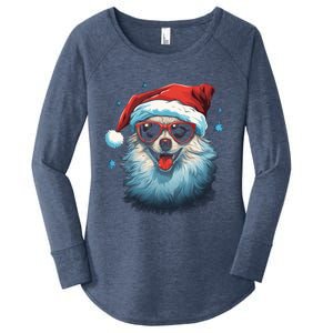 American Eskimo Dog Christmas Xmas Holiday Dog Mom Dad Gift Women's Perfect Tri Tunic Long Sleeve Shirt