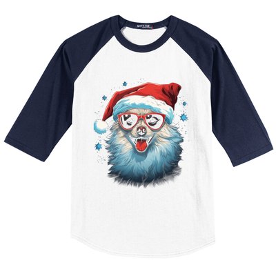 American Eskimo Dog Christmas Xmas Holiday Dog Mom Dad Gift Baseball Sleeve Shirt