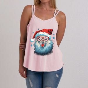 American Eskimo Dog Christmas Xmas Holiday Dog Mom Dad Gift Women's Strappy Tank