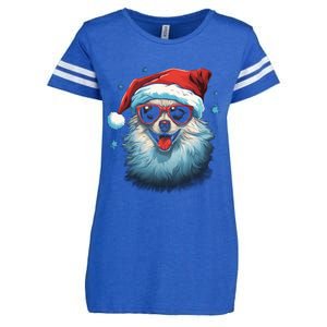 American Eskimo Dog Christmas Xmas Holiday Dog Mom Dad Gift Enza Ladies Jersey Football T-Shirt