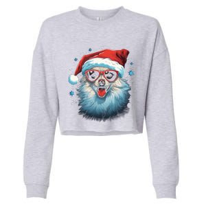 American Eskimo Dog Christmas Xmas Holiday Dog Mom Dad Gift Cropped Pullover Crew