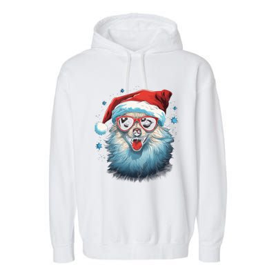 American Eskimo Dog Christmas Xmas Holiday Dog Mom Dad Gift Garment-Dyed Fleece Hoodie