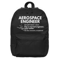 Aerospace Engineer Definition Funny Engineering 16 in Basic Backpack