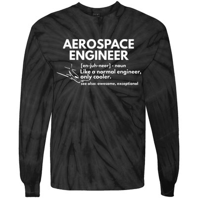 Aerospace Engineer Definition Funny Engineering Tie-Dye Long Sleeve Shirt