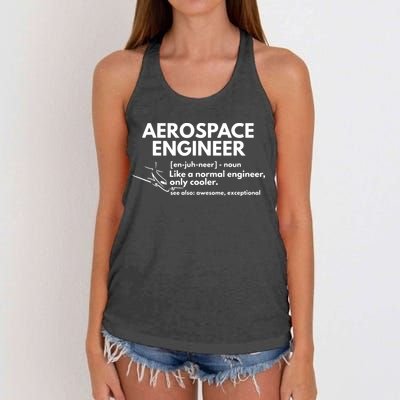 Aerospace Engineer Definition Funny Engineering Women's Knotted Racerback Tank