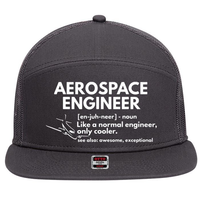 Aerospace Engineer Definition Funny Engineering 7 Panel Mesh Trucker Snapback Hat