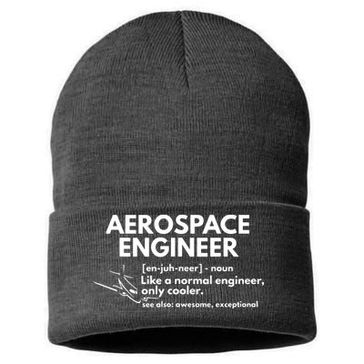 Aerospace Engineer Definition Funny Engineering Sustainable Knit Beanie