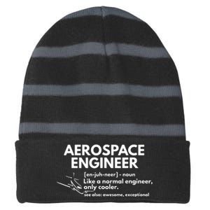 Aerospace Engineer Definition Funny Engineering Striped Beanie with Solid Band