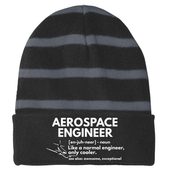 Aerospace Engineer Definition Funny Engineering Striped Beanie with Solid Band