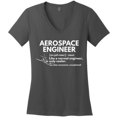 Aerospace Engineer Definition Funny Engineering Women's V-Neck T-Shirt