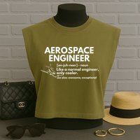 Aerospace Engineer Definition Funny Engineering Garment-Dyed Women's Muscle Tee