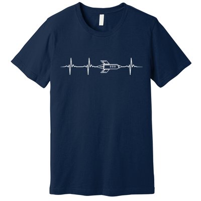Aerospace Engineering Design Great Rocket Heartbeat Premium T-Shirt