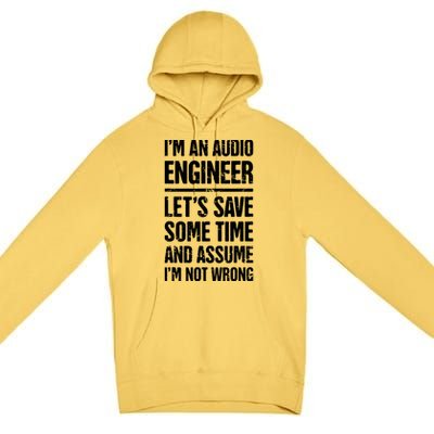 Audio Engineer Distressed Funny Sound Guy Premium Pullover Hoodie