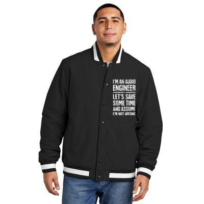 Audio Engineer Distressed Funny Sound Guy Insulated Varsity Jacket