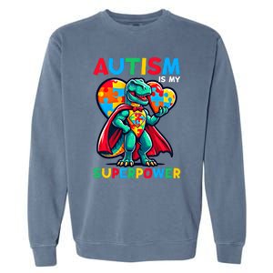 Autism Embrace Differences Dinosaur Trex Cute Puzzle Gift Garment-Dyed Sweatshirt