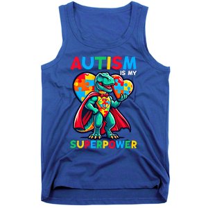 Autism Embrace Differences Dinosaur Trex Cute Puzzle Gift Tank Top