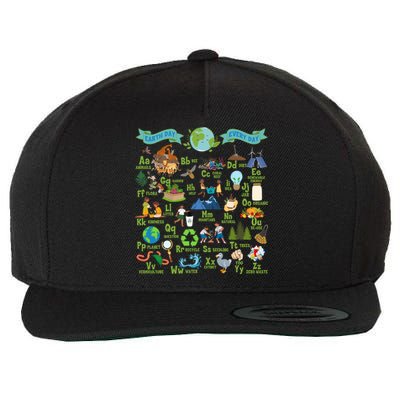 Alphabet Earth Day Every Day Abcs Save Planet Teacher Gift Wool Snapback Cap