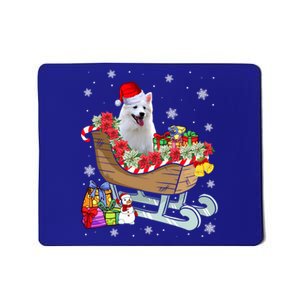 American Eskimo Dog Christmas Santa Hat Xmas Puppy Lover Gift Mousepad