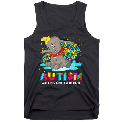 Autism Elephant Dumbo Walking A Different Path Autism Tank Top