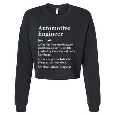 Automotive Engineer Definition For Auto Engineering Student Cropped Pullover Crew