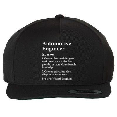 Automotive Engineer Definition For Auto Engineering Student Wool Snapback Cap