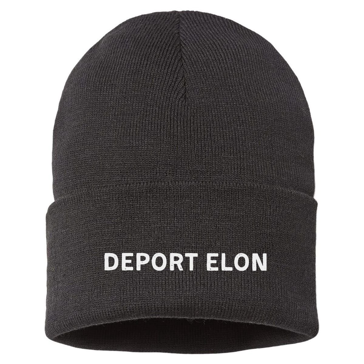 Anti Elon Deport Elon Fck Elon Sustainable Knit Beanie