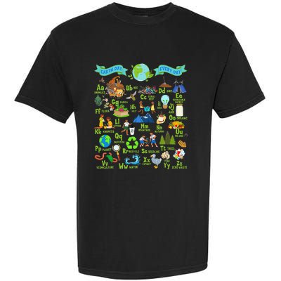 Alphabet Earth Day Every Day ABCs Save Planet Teacher Garment-Dyed Heavyweight T-Shirt