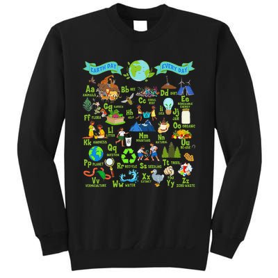 Alphabet Earth Day Every Day ABCs Save Planet Teacher Sweatshirt