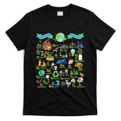 Alphabet Earth Day Every Day ABCs Save Planet Teacher T-Shirt