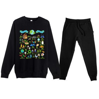 Alphabet Earth Day Every Day ABCs Save Planet Teacher Premium Crewneck Sweatsuit Set