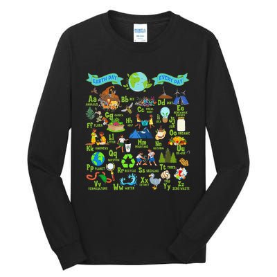 Alphabet Earth Day Every Day ABCs Save Planet Teacher Tall Long Sleeve T-Shirt