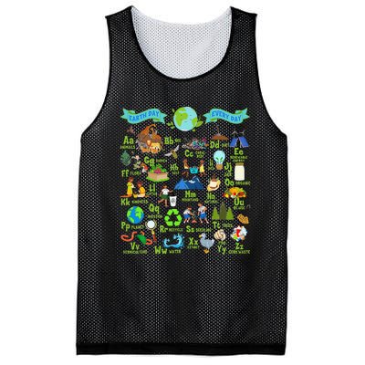 Alphabet Earth Day Every Day ABCs Save Planet Teacher Mesh Reversible Basketball Jersey Tank