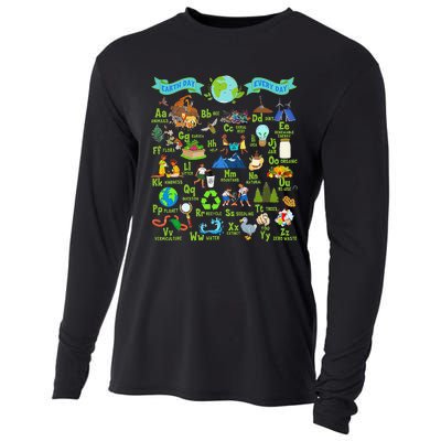 Alphabet Earth Day Every Day ABCs Save Planet Teacher Cooling Performance Long Sleeve Crew