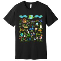 Alphabet Earth Day Every Day ABCs Save Planet Teacher Premium T-Shirt