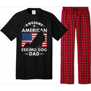 American Eskimo Dog Dad Owner Usa Flag 4th Of July America Pajama Set